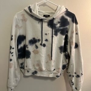 SOLD - AFRM Fink crop tie dye hoodie in blush/noir tie dye M